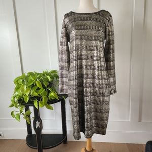 LuLaRoe Elegant Dress Long Sleeve Gold XL